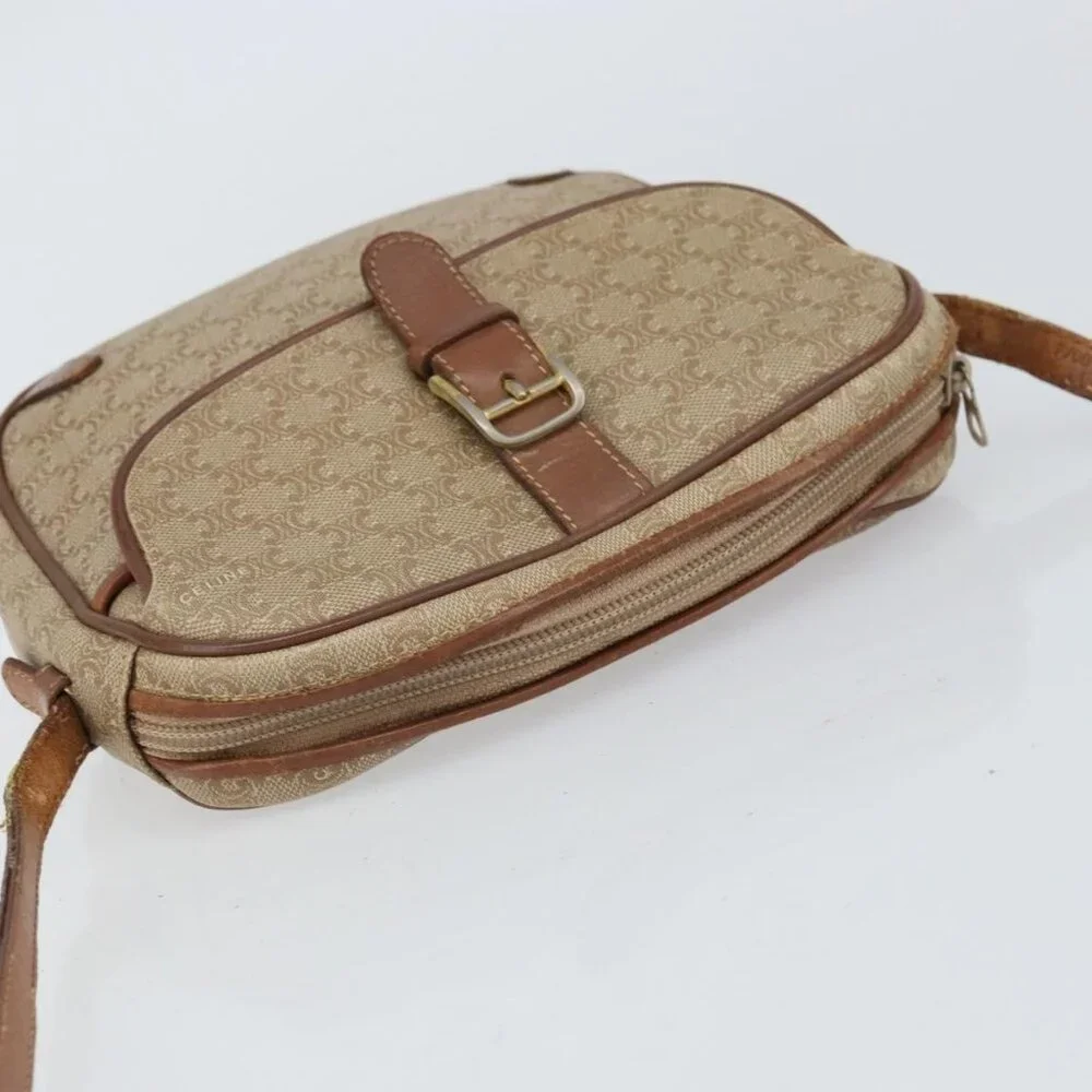 Authentic CELINE Macadam Canvas Shoulder Bag PVC Beige Gold - Picture 13 of 16